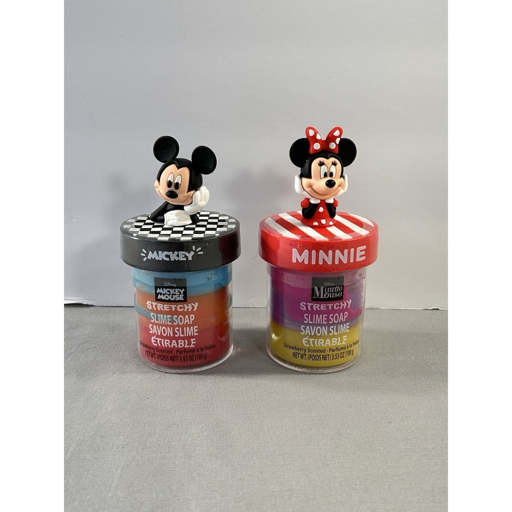 Disney Mickey and Minnie Mouse Stretchy Slime Soap Strawberry Scent New